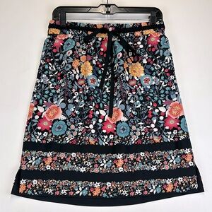 LOFT Floral Drawstring Skirt with Pockets Size Small
